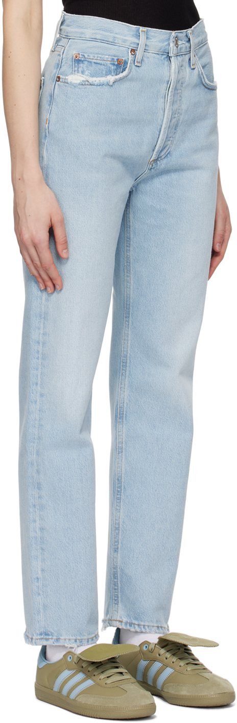 Agolde Mia Mid-rise Distressed Straight-leg Jeans In Focus