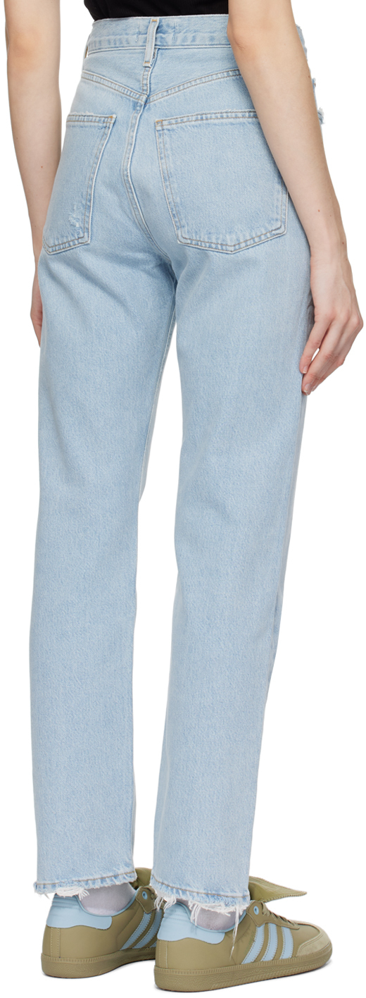 Agolde Mia Mid-rise Distressed Straight-leg Jeans In Focus