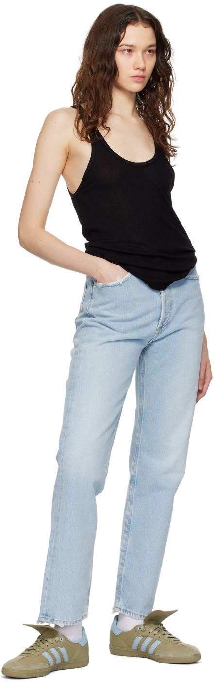 Agolde Mia Mid-rise Distressed Straight-leg Jeans In Focus