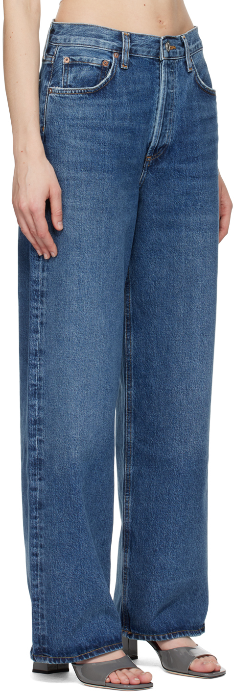 Agolde Indigo Low Slung Jeans In Image