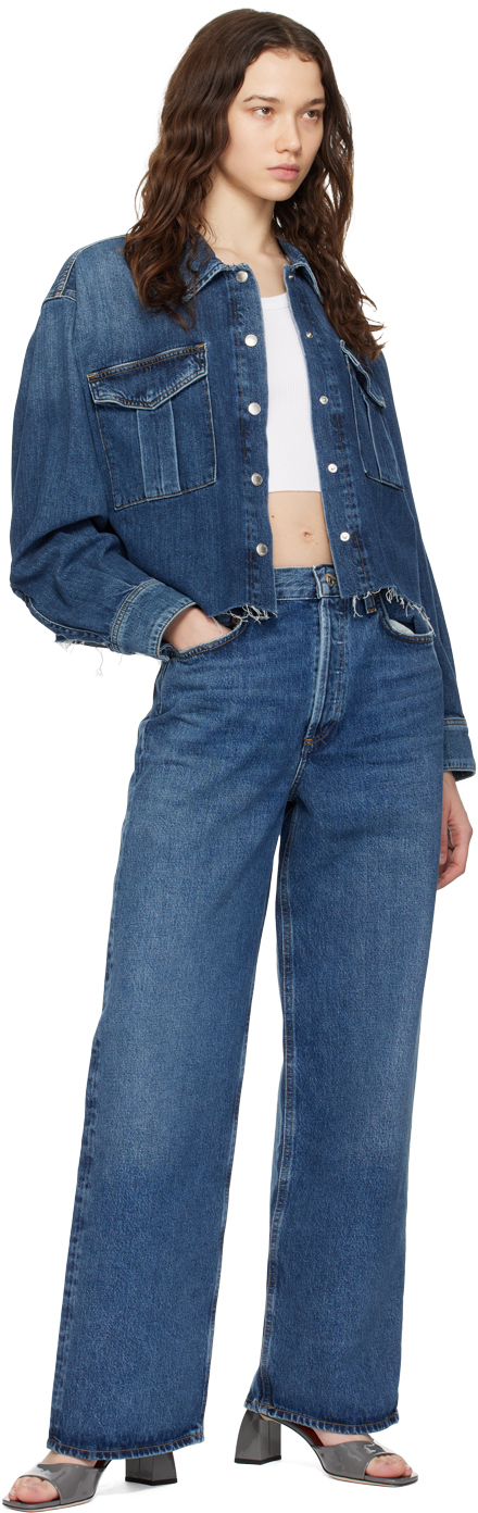 Agolde Indigo Low Slung Jeans In Image