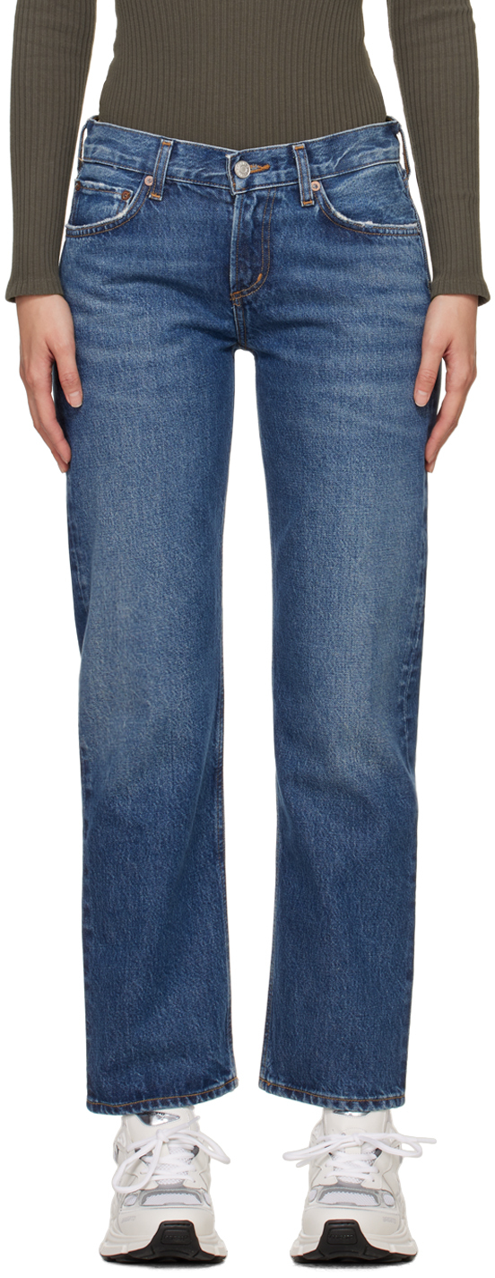Agolde Blue Amber Jeans In Milestone