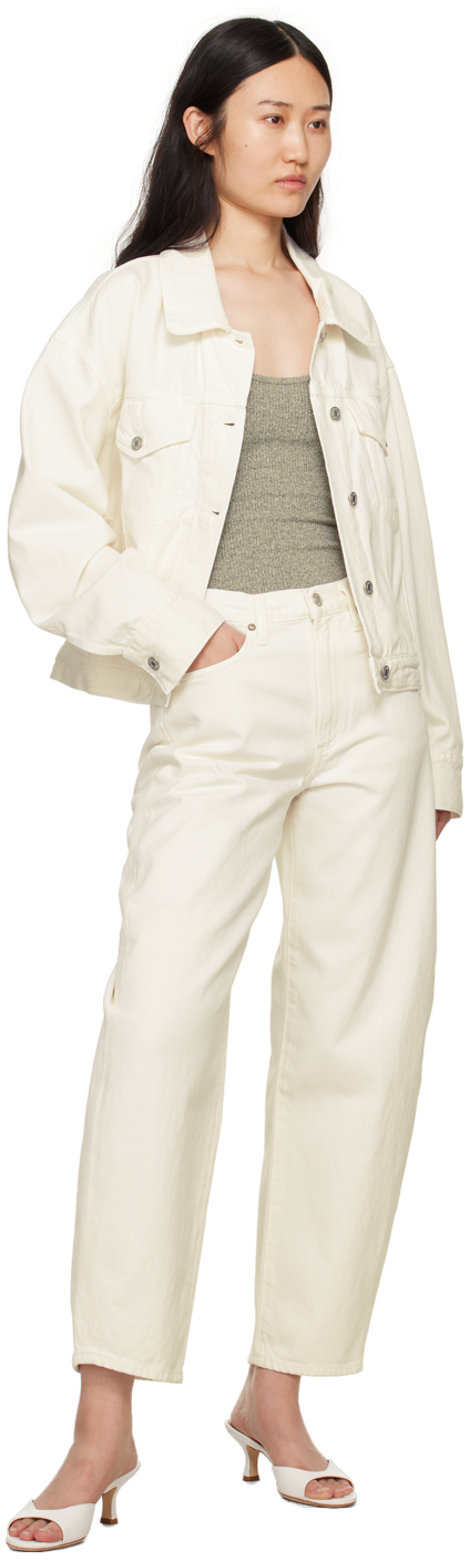 Agolde Off-white Balloon Jeans In Fortune Cookie