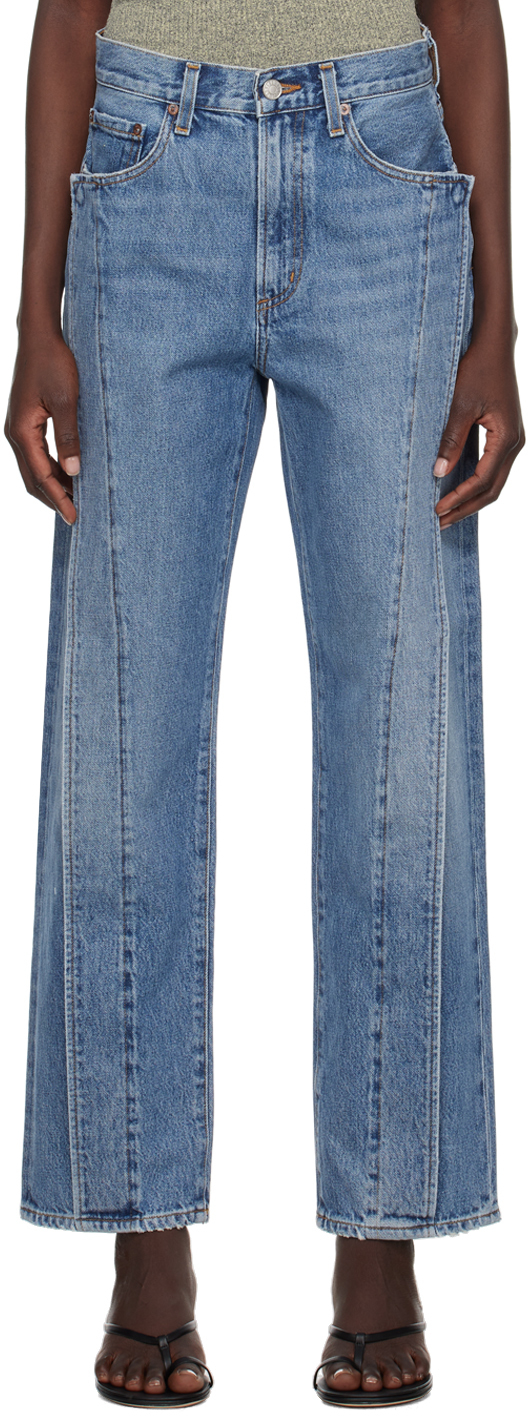 AGOLDE: Blue Criss Cross Upsized Jeans