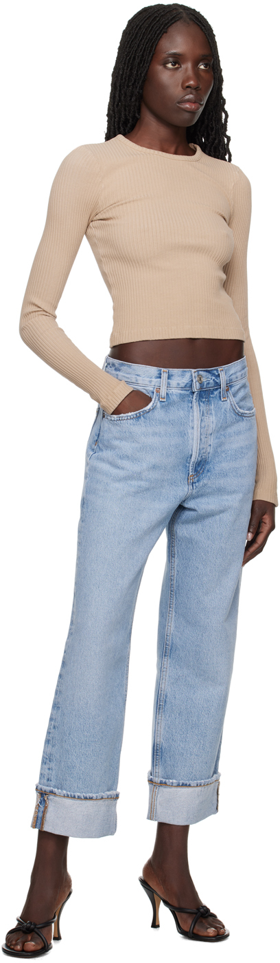 Agolde Fran Low Slung Straight Jean In Force In Force