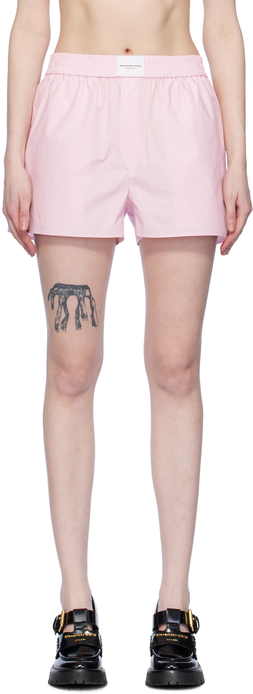 Shop Alexander Wang T Pink Vented Shorts In 680 Light Pink