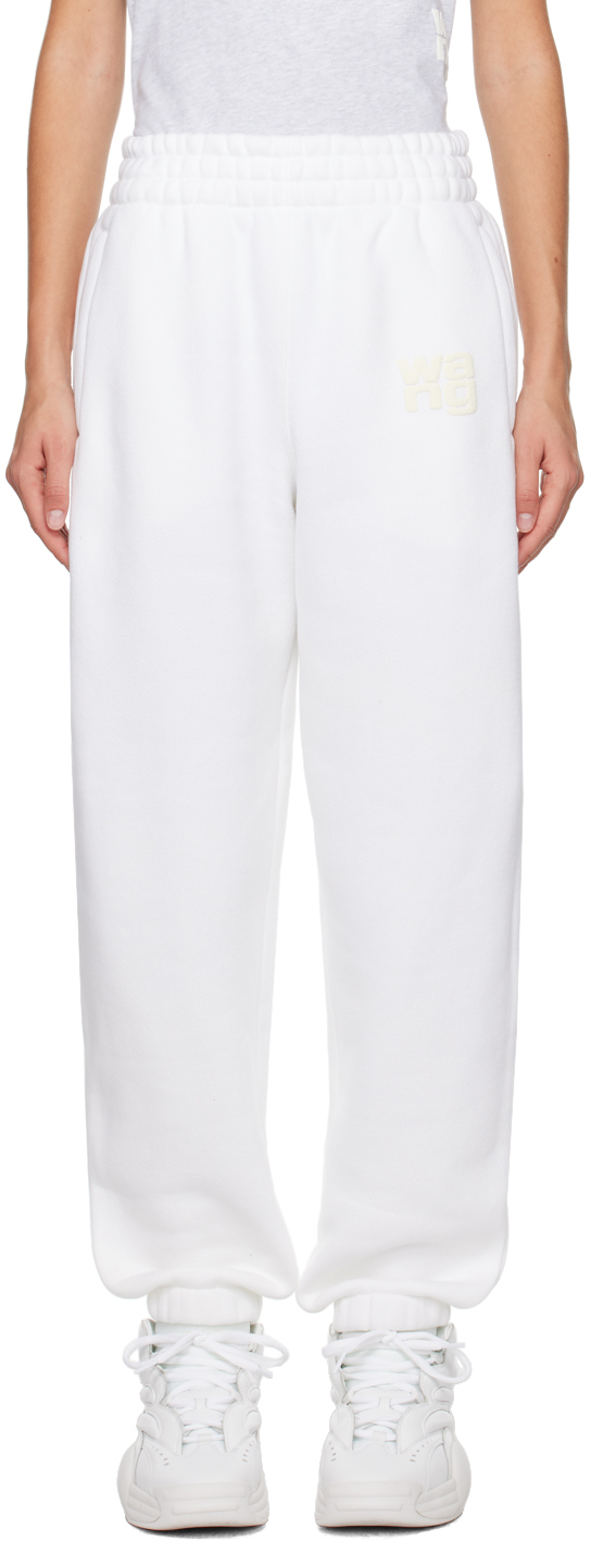 White Bonded Lounge Pants
