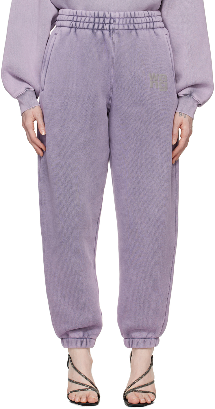 Alexander Wang T Purple Printed Lounge Trousers In 687a Acid Pink Laven