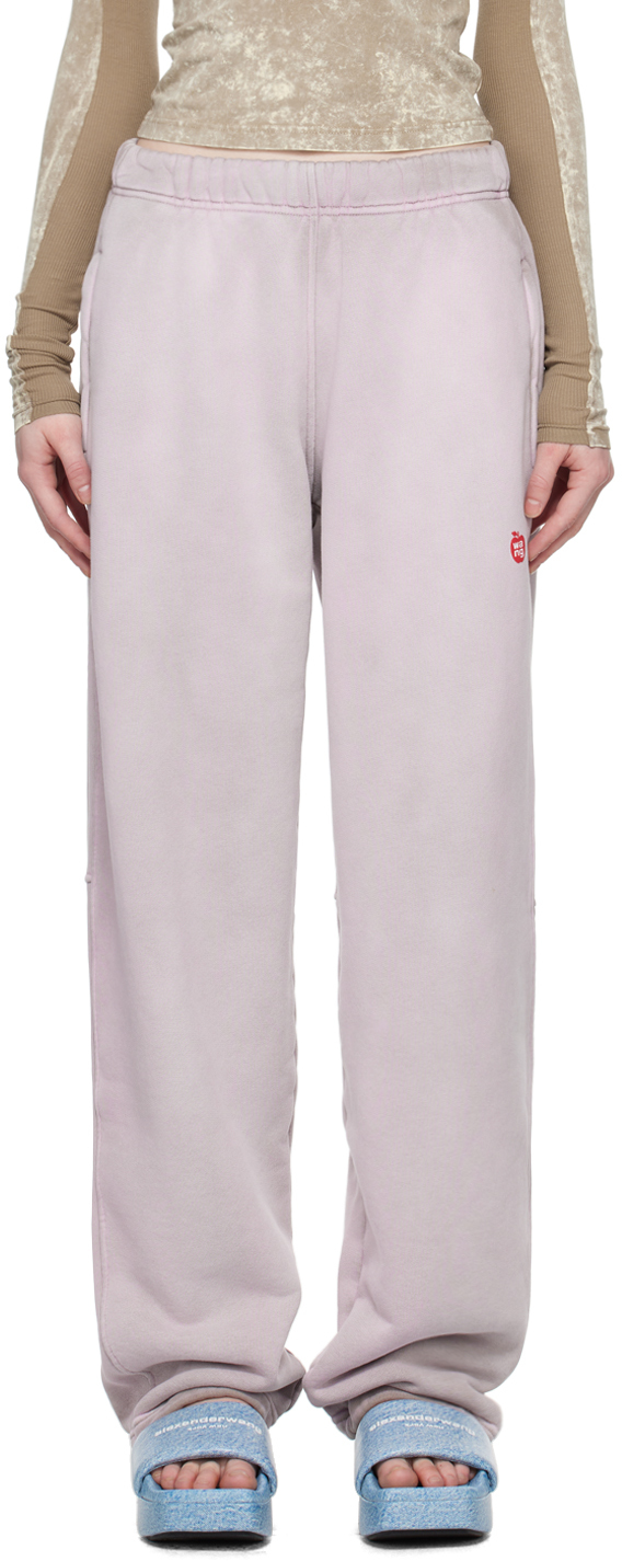 Alexander Wang T Pink High-rise Lounge Pants In 688a Washed Pink Lac