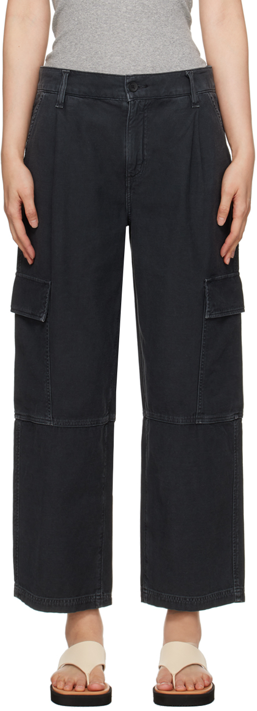 Agolde Hybrid Straight-leg Trousers In Black