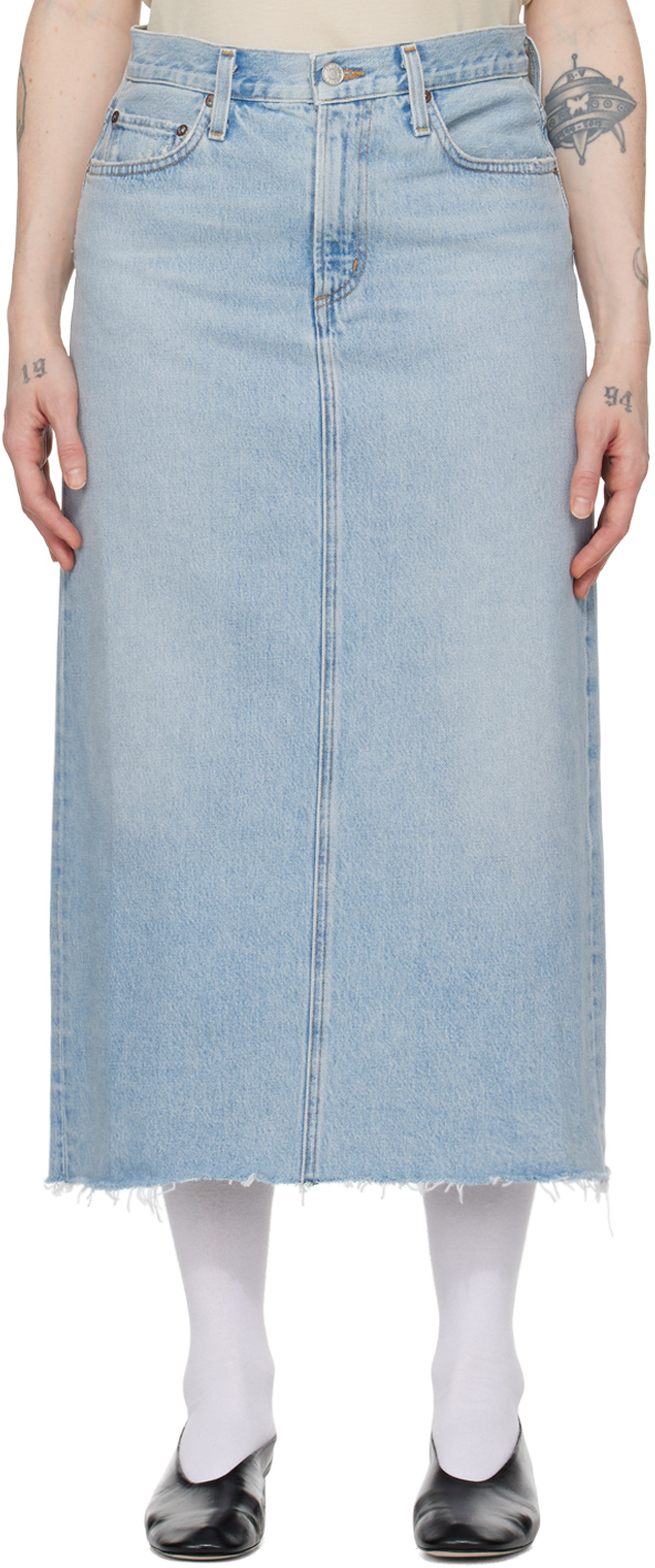 Blue Della Denim Midi Skirt