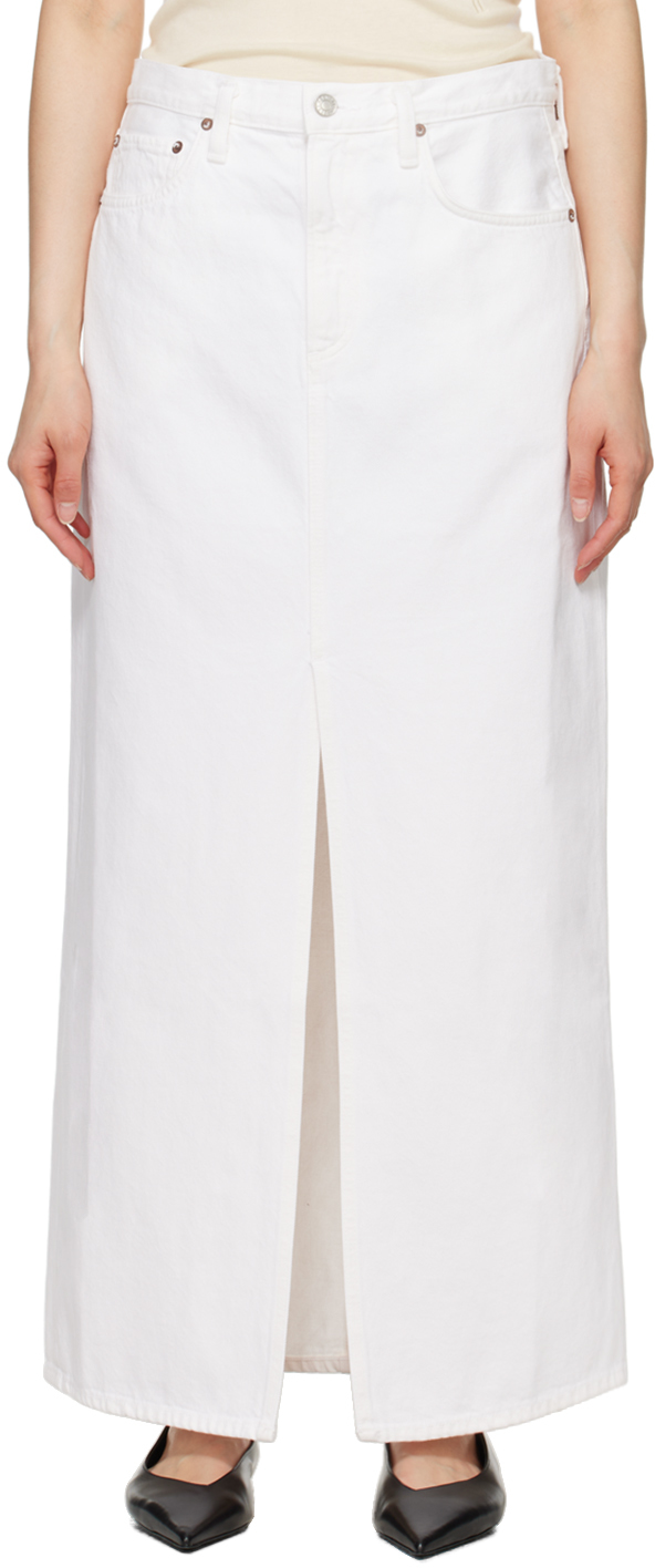 White Leif Denim Maxi Skirt