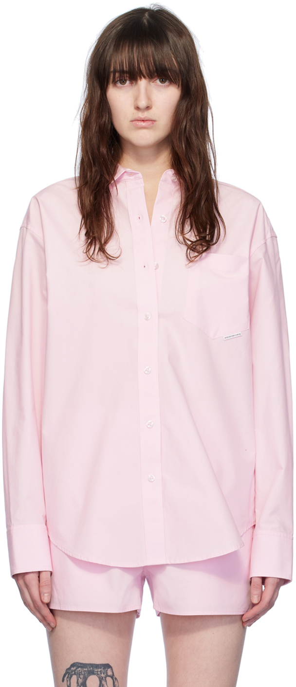 Shop Alexander Wang T Pink Pocket Shirt In 680 Light Pink