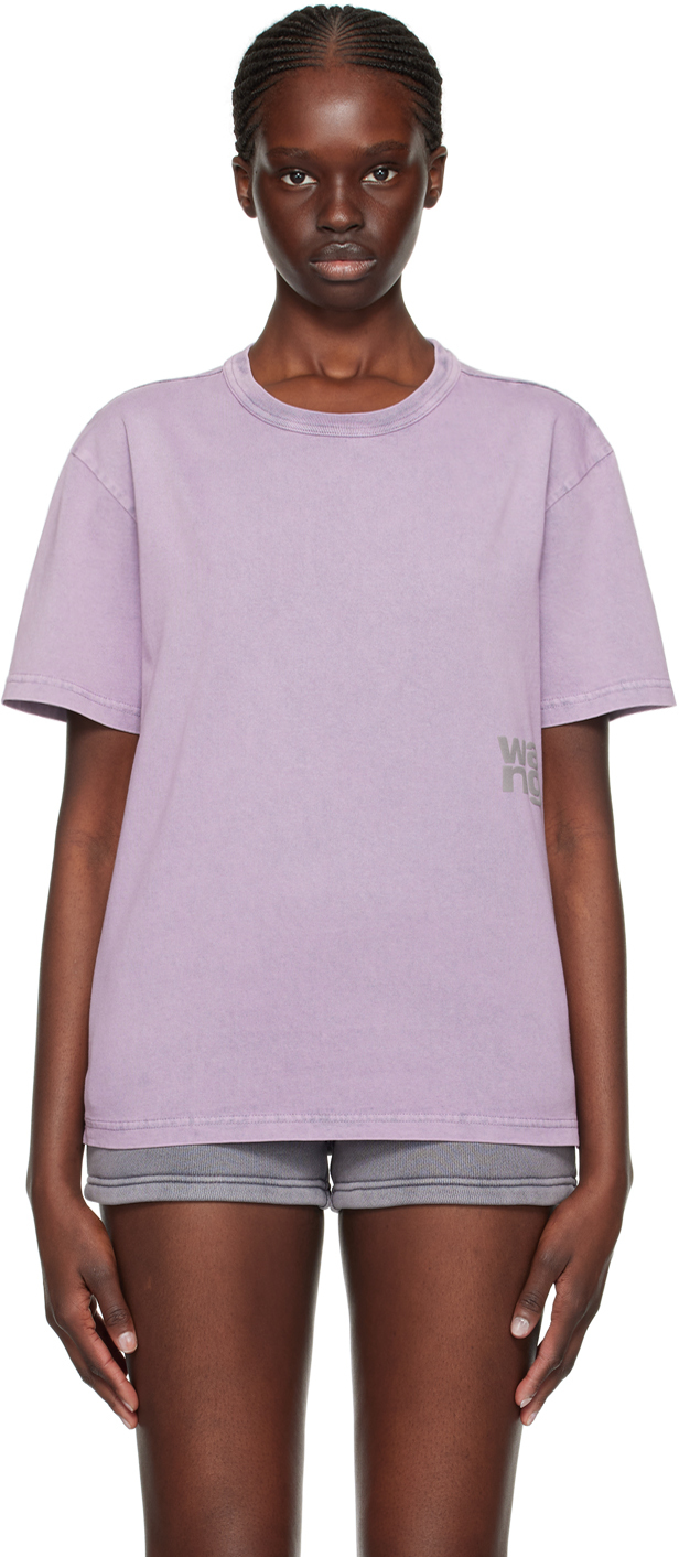 Shop Alexander Wang T Purple Faded T-shirt In 687a Acid Pink Laven