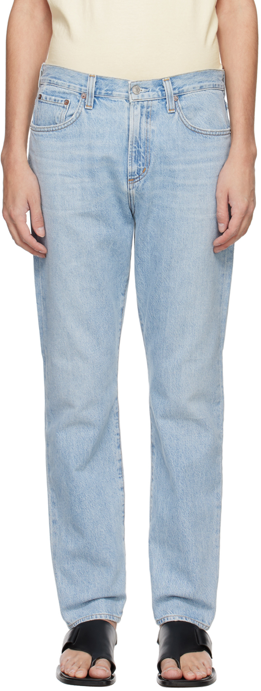 Shop Agolde Blue Curtis Jeans In Conflict