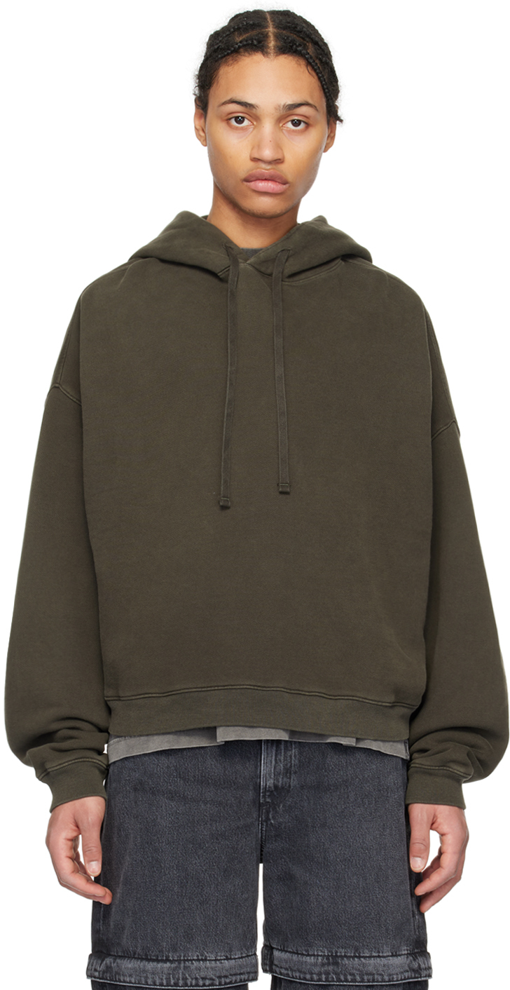 Shop Agolde Green Dayne Hoodie In Fracture