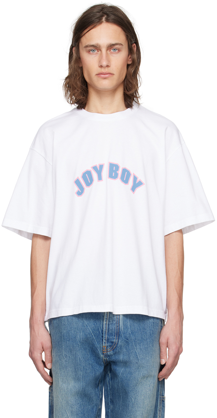 Le Pere White 'joy Boy' T-shirt In Sant White