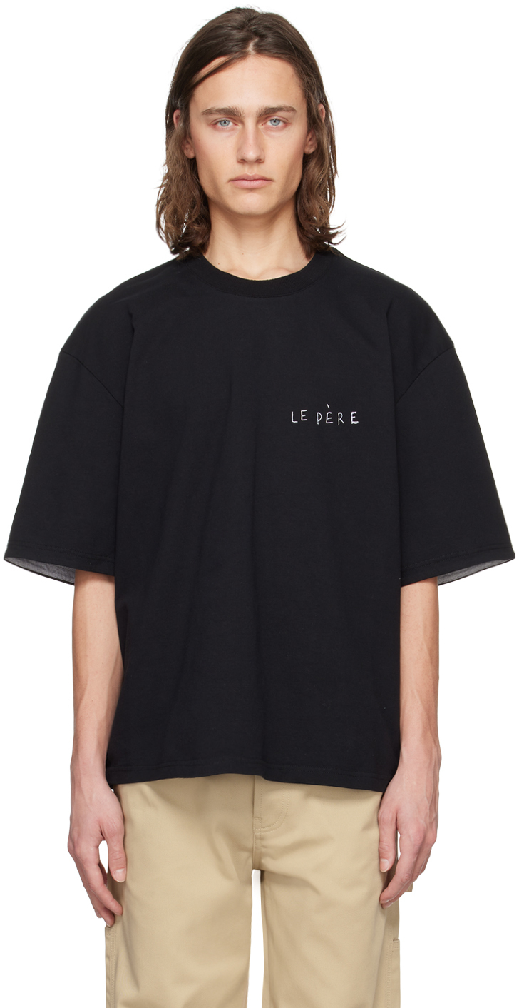 Le Pere Black Double Sleeve T-shirt