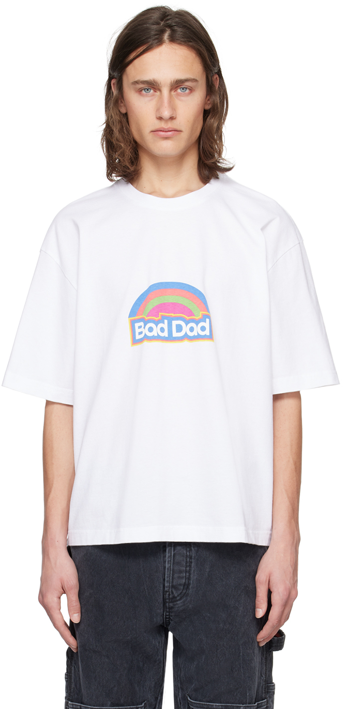 Le Pere White 'bad Dad' T-shirt In Multicolor