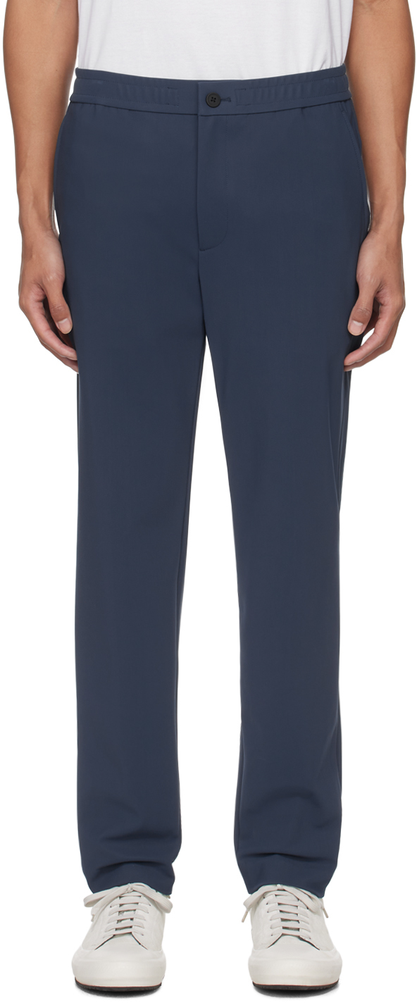 Theory Navy Mayer Trousers In Deep Atlantic