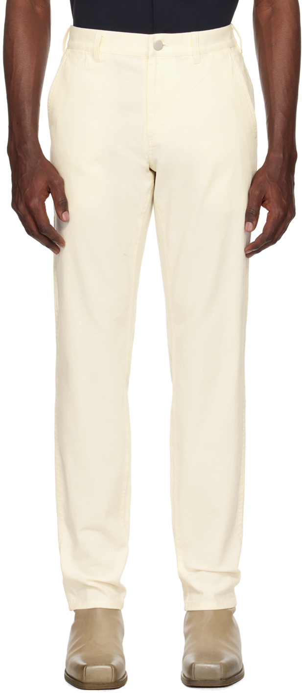 Shop Theory Off-white Zaine Trousers In Ivory