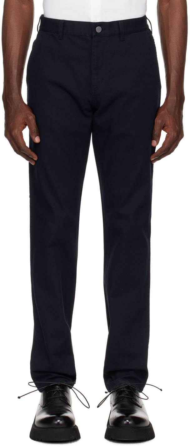 Shop Theory Navy Zaine Trousers In Baltic