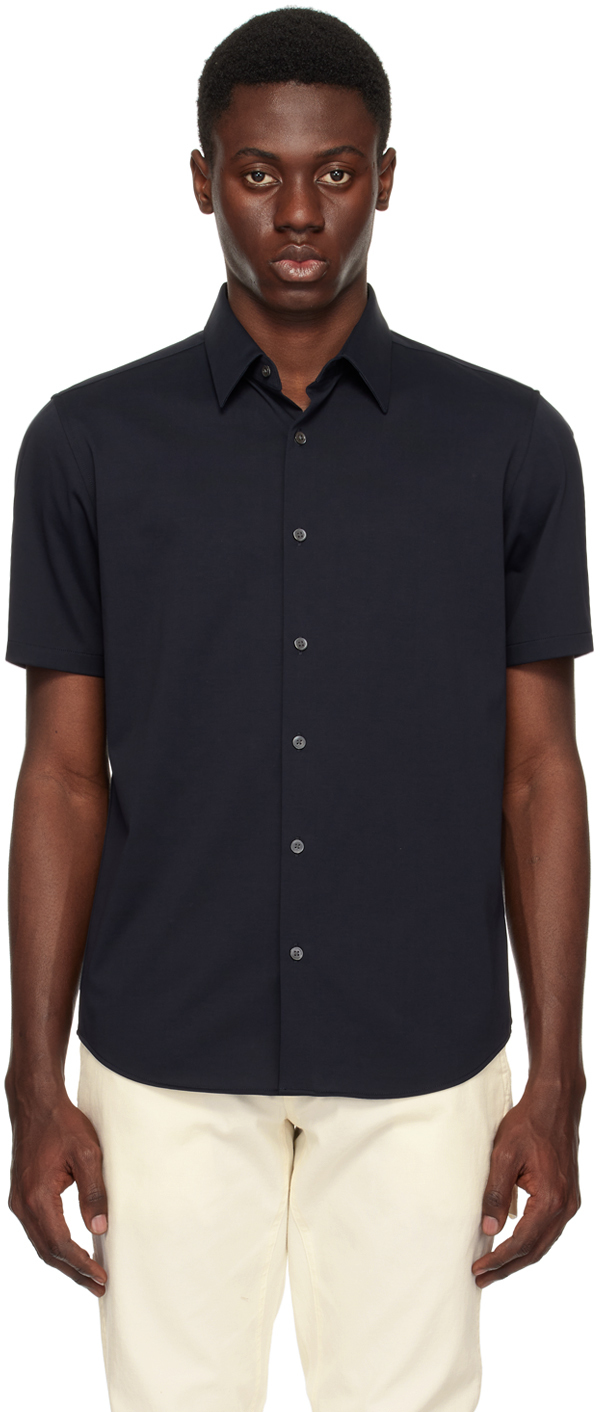 Shop Theory Navy Irving Shirt In Eclipse