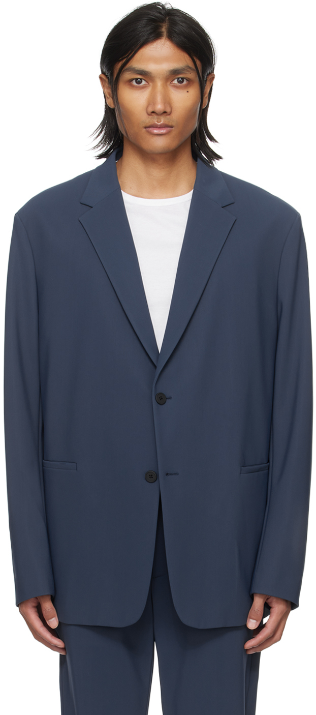 Theory Navy Clinton Blazer In Deep Atlantic