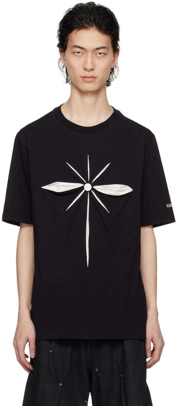 Shop Kusikohc Black Origami T-shirt In Black/white Alyssum