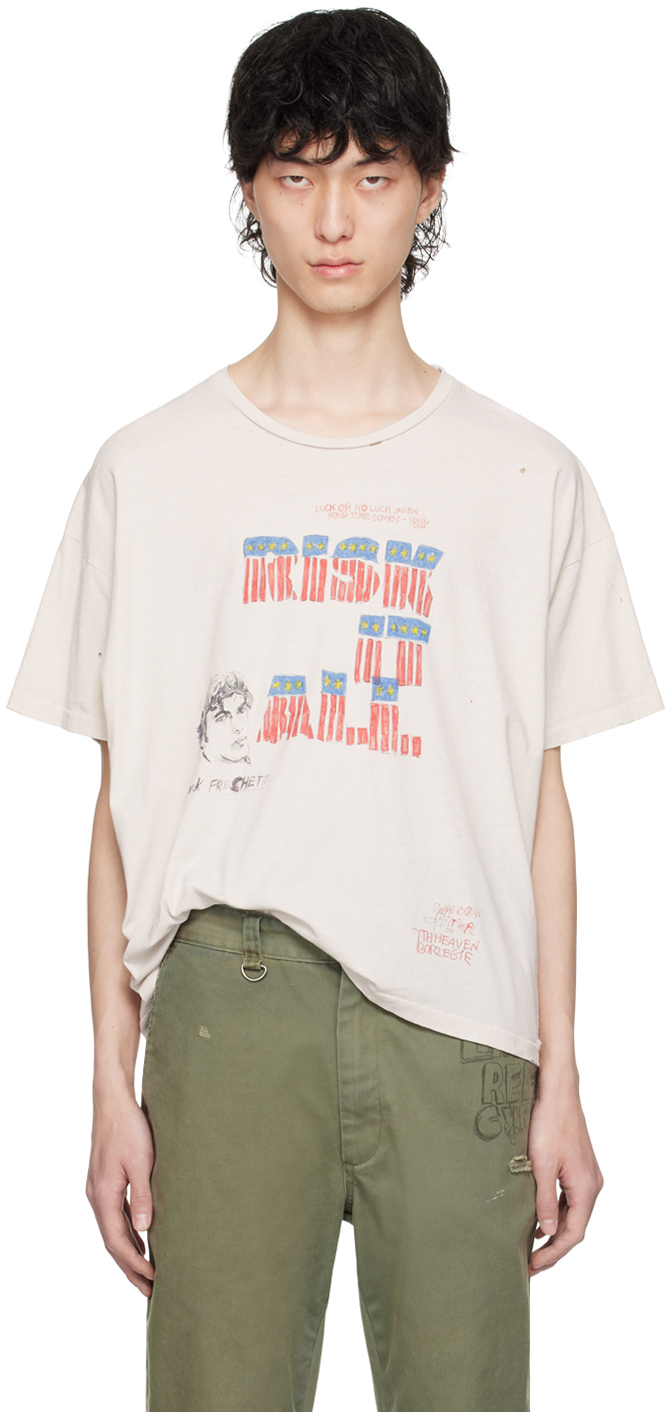Paly Off-white 'risk It All' T-shirt In Ivory