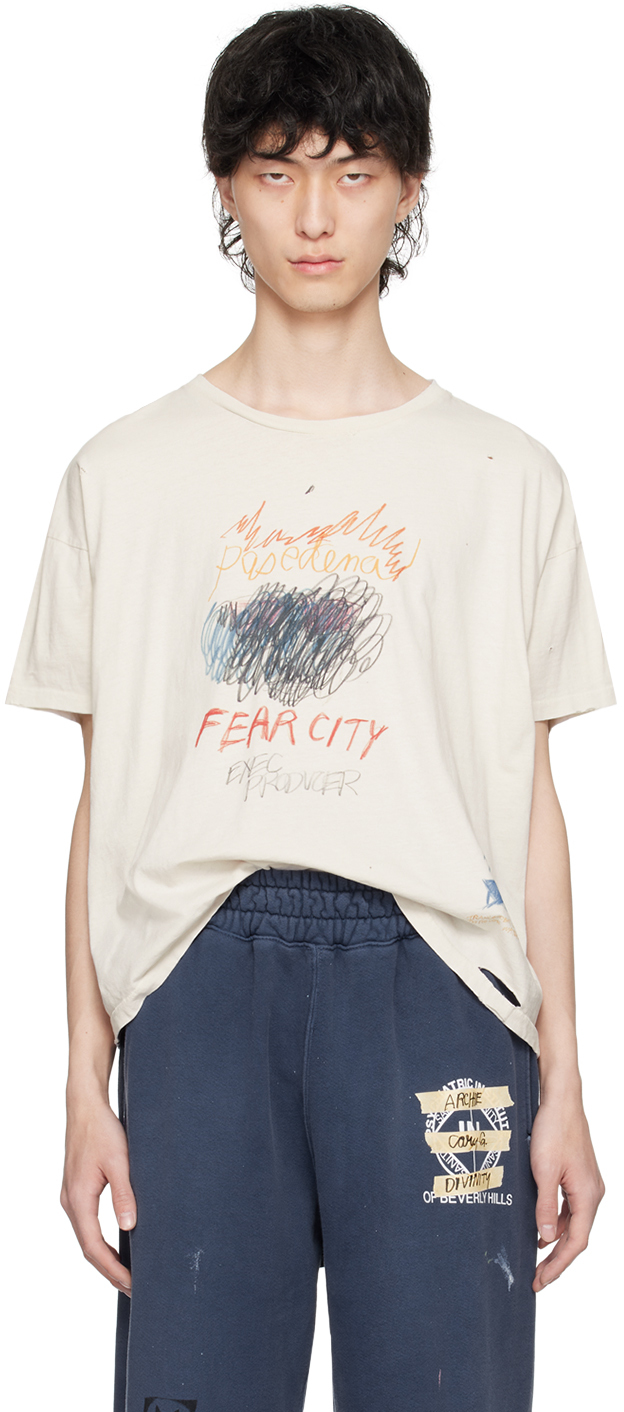 Paly Off-white 'fear City' T-shirt In Ivory