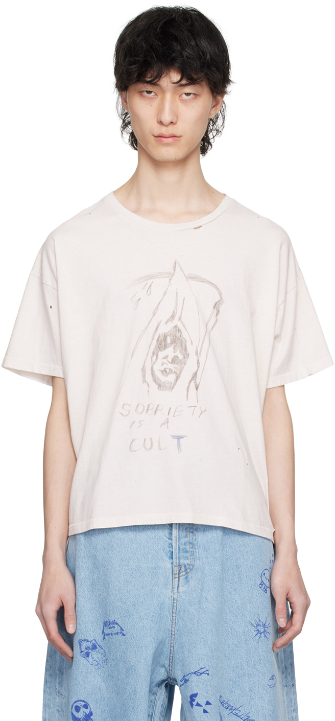 Paly Off-white 'sobriety' T-shirt In Ivory