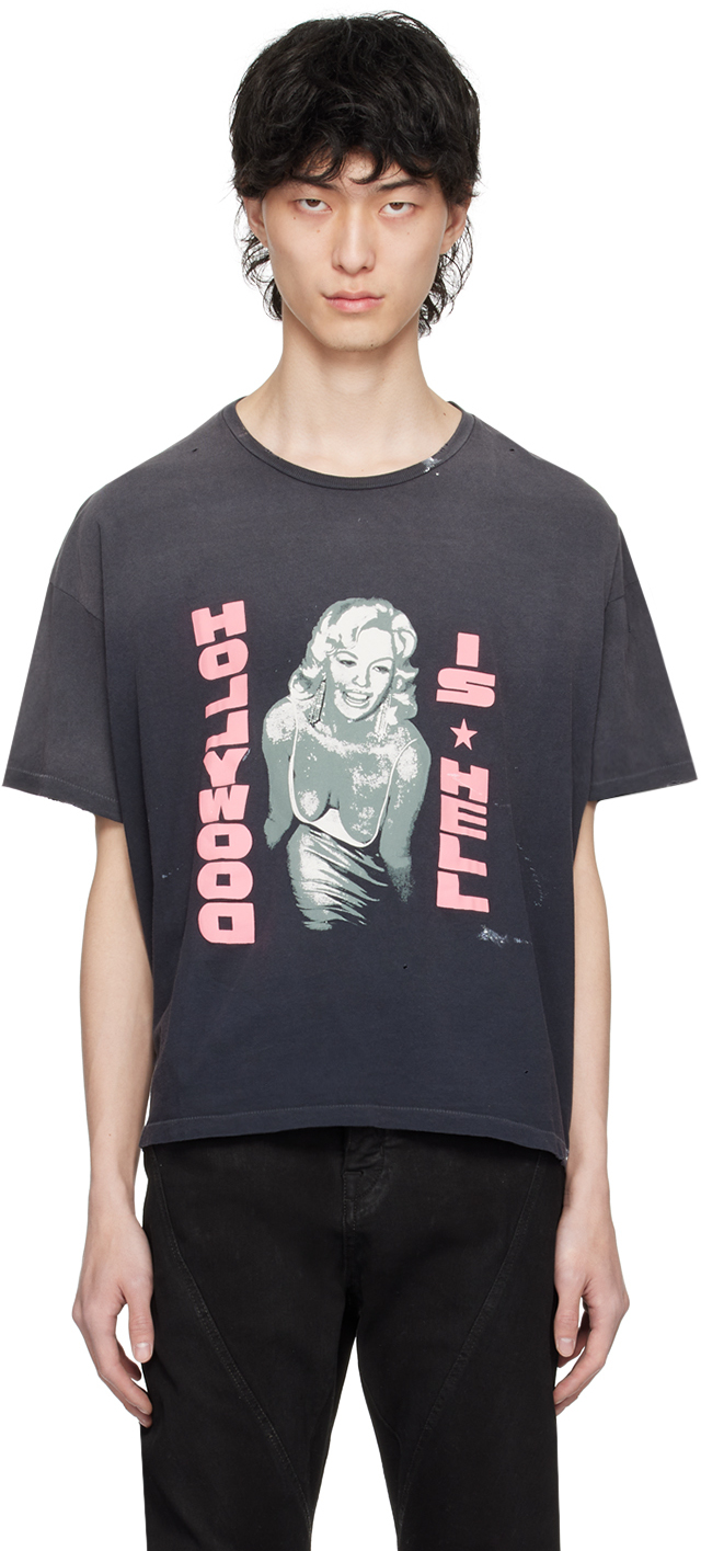 Paly Black 'hollywood Is Hell' T-shirt