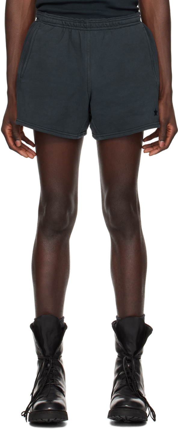 Shop Greg Ross Black Gym Shorts In Off Black