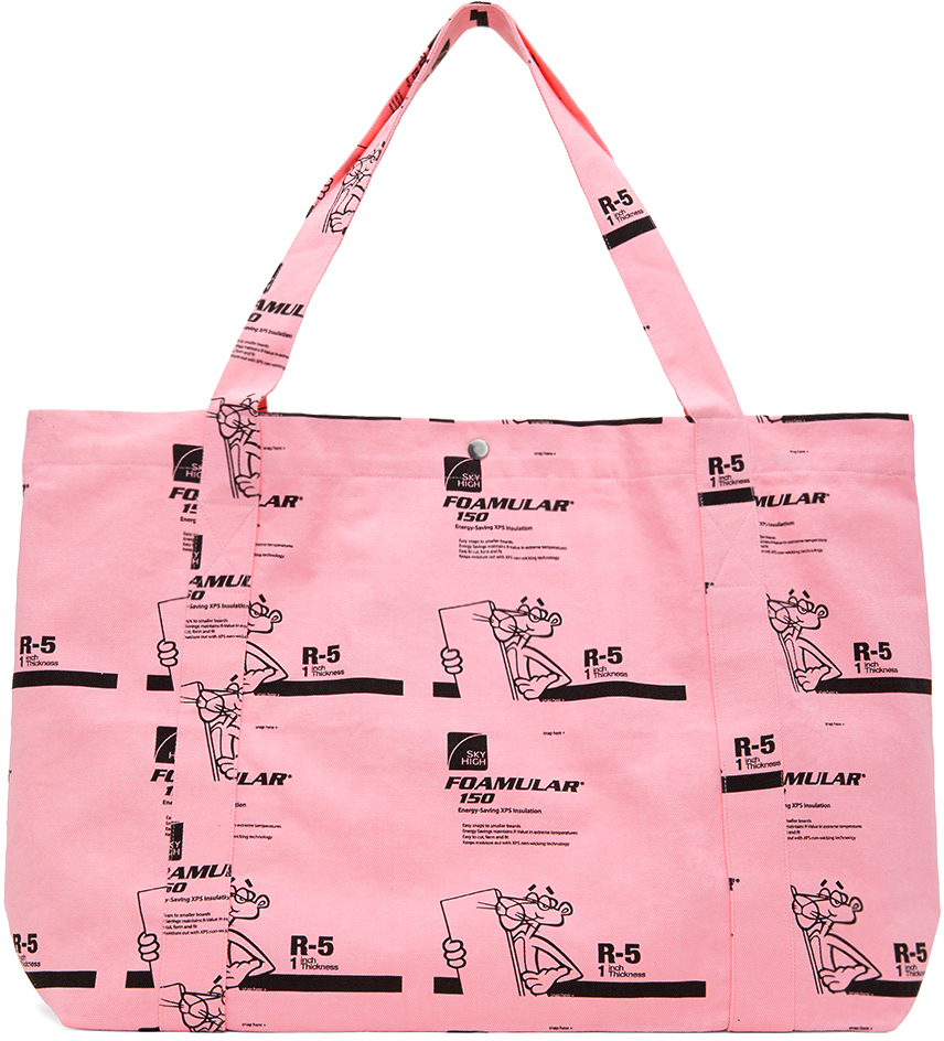 Sky High Farm Workwear Pink Insulation Print Tote In 1 Pink