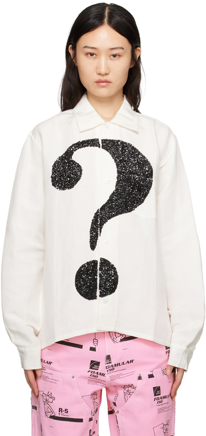 Sky High Farm Workwear: White Question Mark Shirt | SSENSE