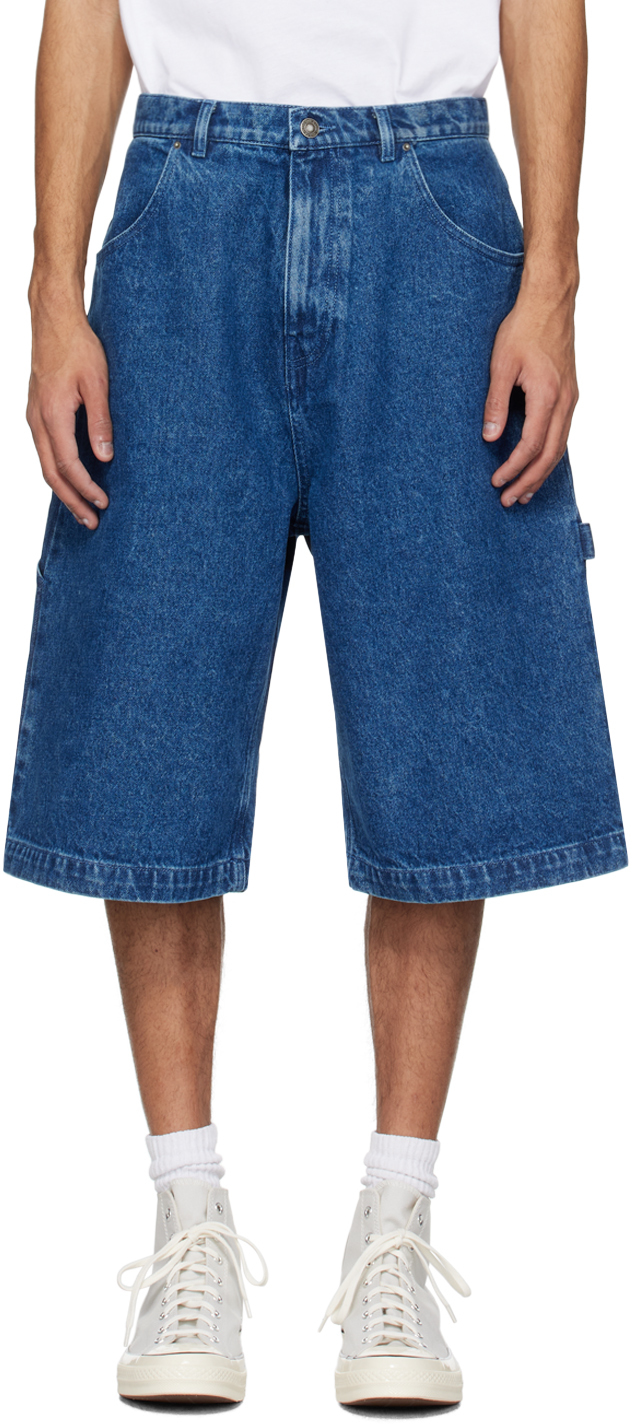 Shop Sky High Farm Workwear Blue Perennial Denim Shorts