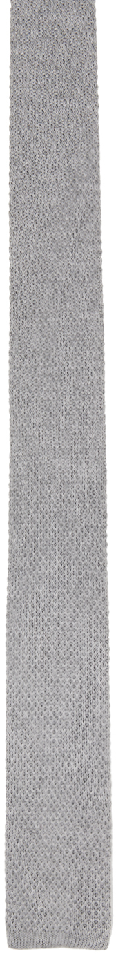 Shop Solid Homme Gray Knit Tie In 942g Grey
