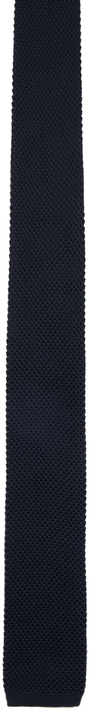 Shop Solid Homme Navy Knit Tie In 941n Navy