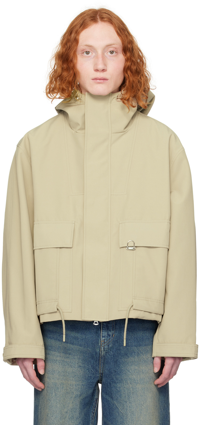 Beige Hoodie Shell Jacket by Solid Homme on Sale