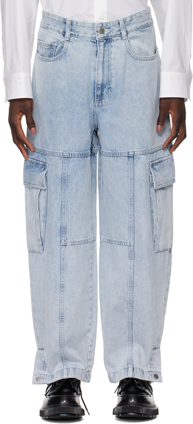 Blue Balloon Denim Cargo Pants