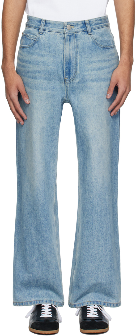Solid Homme Blue Five-pocket Jeans In 501l Blue