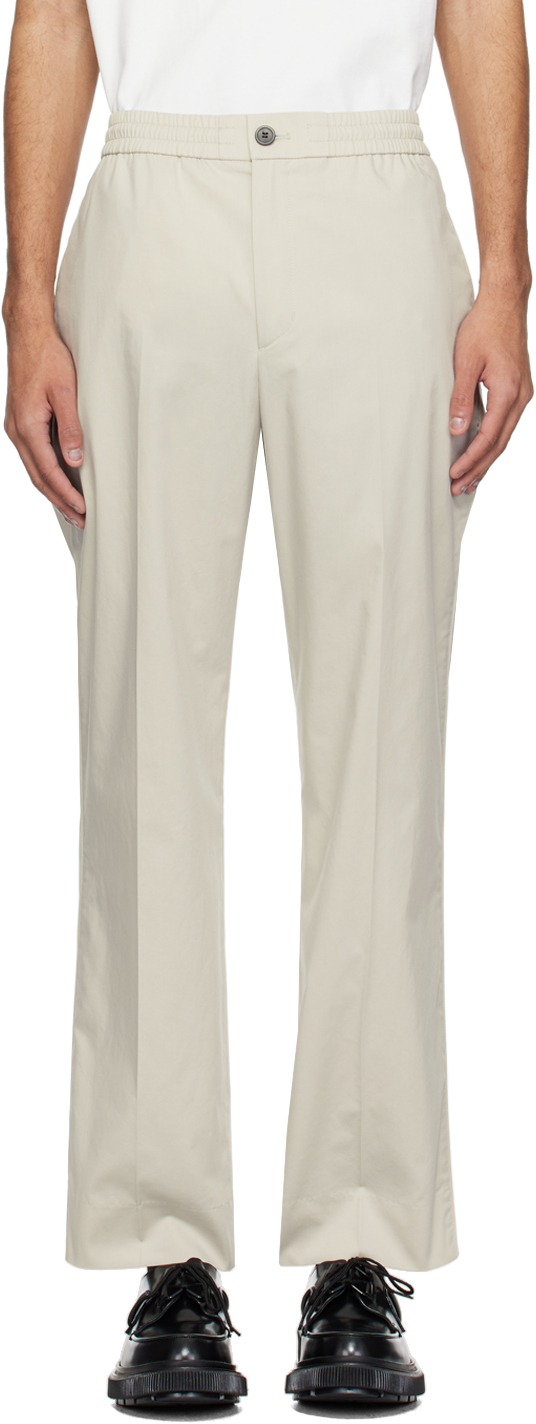 Gray Concealed Drawstring Trousers