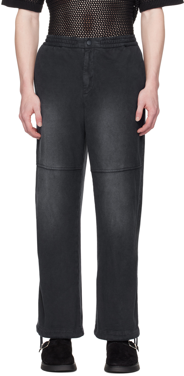 Shop Solid Homme Navy Wide Sweatpants In 708g Grey