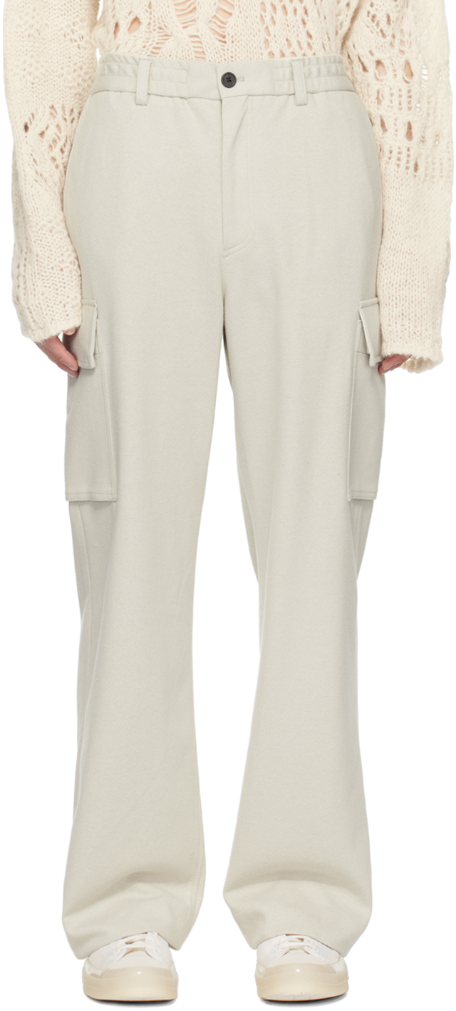 Solid Homme Beige Terry Cargo Trousers In 817e Beige