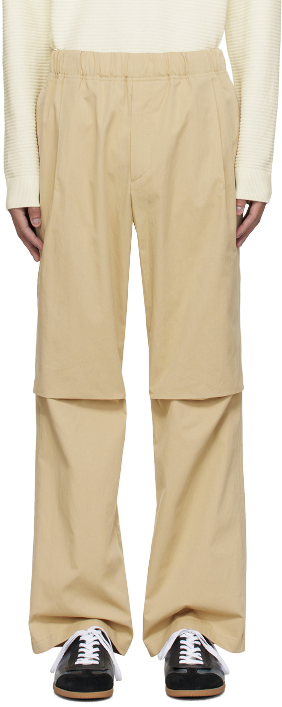 Solid Homme Beige Pleated Trousers In 812e Beige