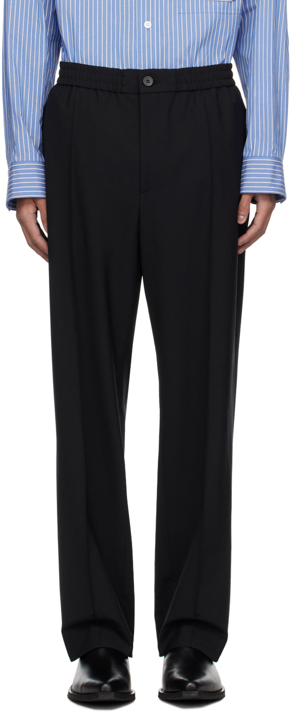 Black Pinched Seam Trousers