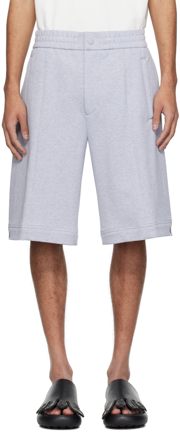 Solid Homme Gray Folding Shorts In 302g Grey