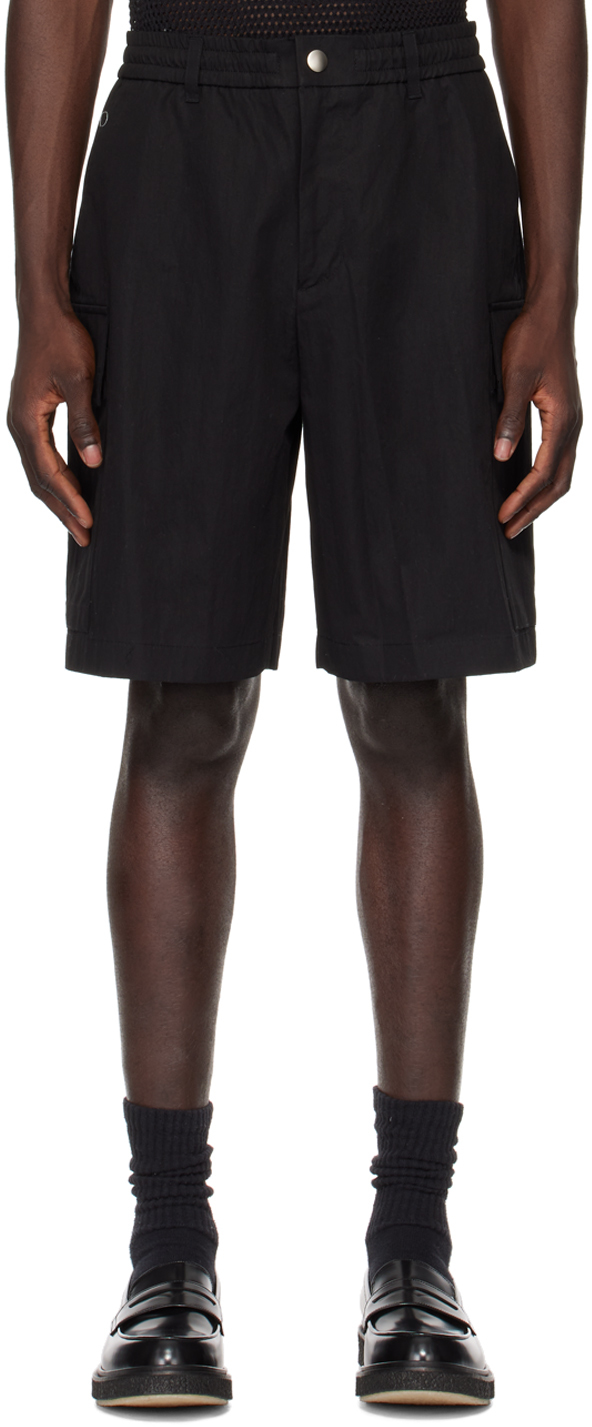 Black Flap Pocket Shorts