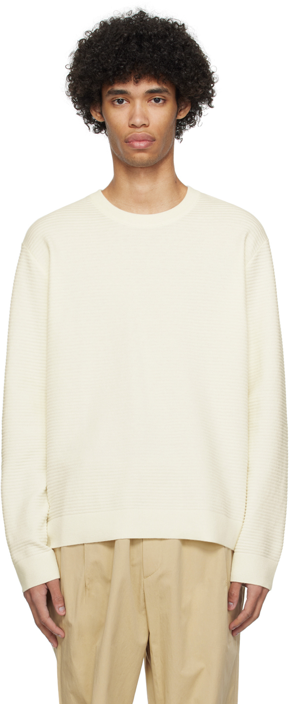 Solid Homme Off-white Crewneck Jumper In 616w White